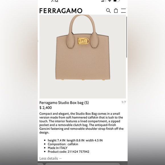 Salvatore Ferragamo Studio Box bag NEW - Picture 13 of 16